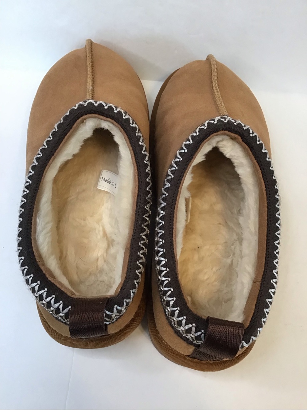 Women’s Cognac Suede Cozy Slip-On Shearling Lined Mule Slippers 40 - Picture 7 of 8